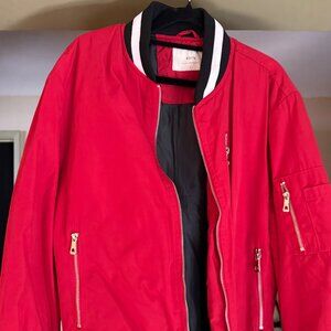 Weiv Men's Red Bomber Jacket- Size Small